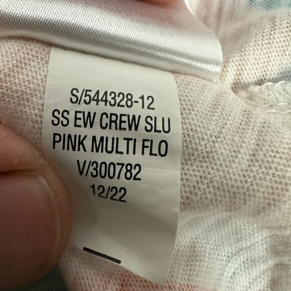 Old Navy Everywear XXL Short Sleeve Crewneck T-Shirt Pink Multicolor Floral - Picture 5 of 5